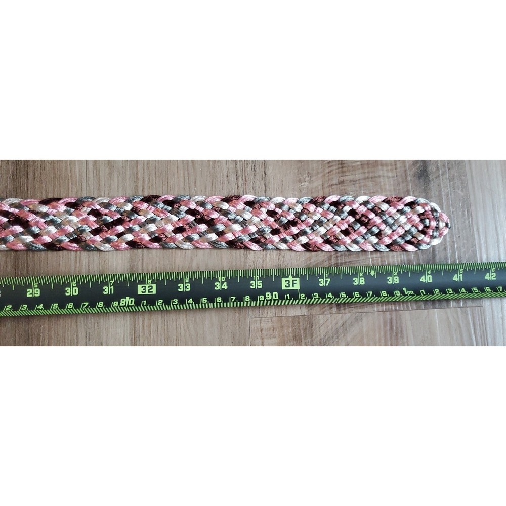 Women's Fashion Belt Hip Waist Pink Gray Purple Fabric Braided Size Medium - Picture 9 of 12